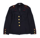 U.S. Marine Corps women's dress blue coat with gold buttons and red piping