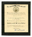 Printed Certificate of Satisfactory Service for Forrest Edmund Masters in a leather case dated …