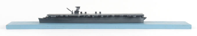 Light aircraft carrier recognition model on blue base