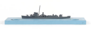 Destroyer escort recognition model on blue base