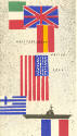 Printed booklet titled Mediterranean Cruise 1959 with a stylized drawing of USS Intrepid and fl…