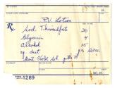 Handwritten prescription from USS Intrepid's pharmacy for P.V. lotion