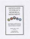 Printed program for the Akwesasne Veteran's Memorial Monument dated May 27, 2012