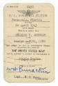 Printed U.S. Naval Air Station Pensacola, Florida identification card for Charles P. Amerman da…