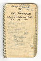 Spiral notebook with "Owned by Paul Amerman" written on the cover