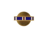 Gold Disinguished Flying Cross lapel pin with enamled ribbon bar colors
