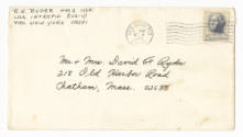 Handwritten envelope addressed to Mr. & Mrs. David F. Ryder postmarked October 8,1965