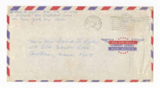 Handwritten envelope addressed to Mr. & Mrs. David F. Ryder postmarked May 22, 1966
