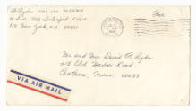 Handwritten envelope addressed to Mr. & Mrs. David F. Ryder postmarked July 15, 1966