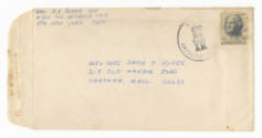 Handwritten envelope addressed to Mr. & Mrs. David F. Ryder postmarked August 25, 1966