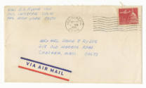 Handwritten envelope addressed to Mr. & Mrs. David F. Ryder postmarked October 23, 1966