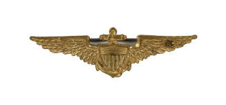 Gold U.S. Naval Aviator pin with outstretched wings