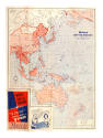 Printed World Battle Fronts map showing the Pacific Ocean, East Asia and Australia dated 1943