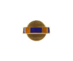 Gold lapel pin for Air Medal with enamel blue and orange stripes