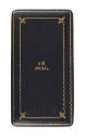 Black cover of Air Medal presentation box with decorative gold waved line design around edges
