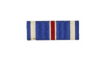 Ribbon bar for Distinguished Flying Cross medal with blue, white and red striped fabric