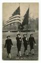 Songbook titled "Marching to Victory" with a black and white photograph of four women in WAVES …