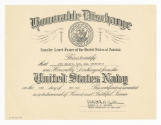 Printed Honorable Discharge certificate for LCDR Wesley M. Hays dated July 22, 1966