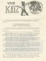 Printed VS-31 newsletter titled The Katz dated September 1972 with a drawing of a cat in a top …