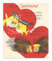 Printed front of a Valentine's Day card to Wayne from Shirley that reads "For my sweetheart" an…