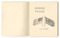 Interior cover page of booklet titled "Pointie Talkie" with a drawing of an American flag and a…