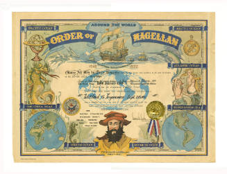 Printed Order of Magellan certificate for Wilfred G. Lesperance dated February 8, 1969 with ima…