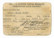 Printed United States Naval Reserve Thirteenth Naval District identification card for Donald El…