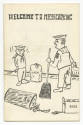 Printed booklet titled "Welcome to Messcooking" with a drawing of one sailor standing next to a…