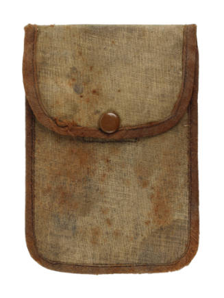 Brown canvas pouch for grooming kit
