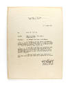 Typed letter to Carol H. Warren from J. F. Wegforth dated November 10, 1943